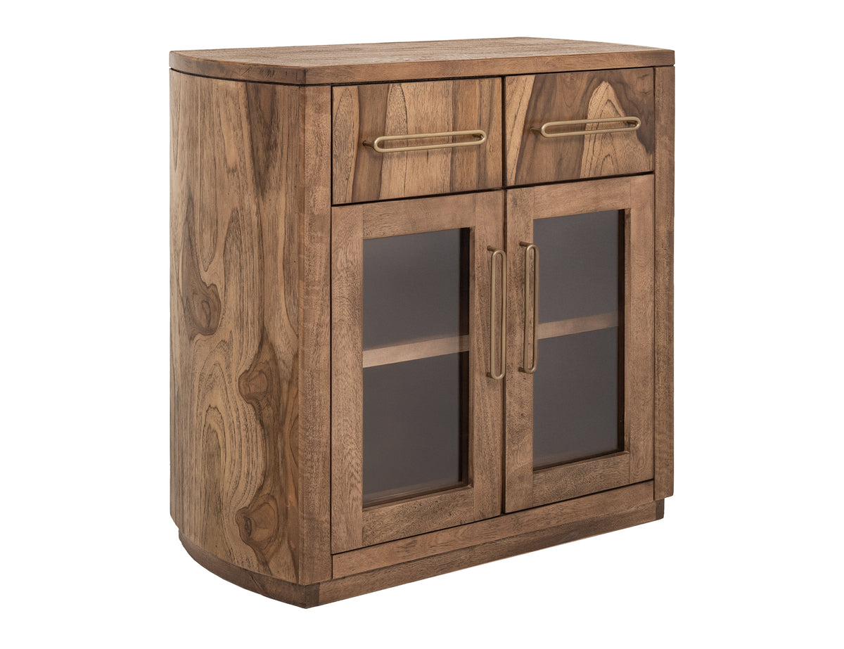 Balam Server, Brown, 2 Drawer & 2 Glass Door