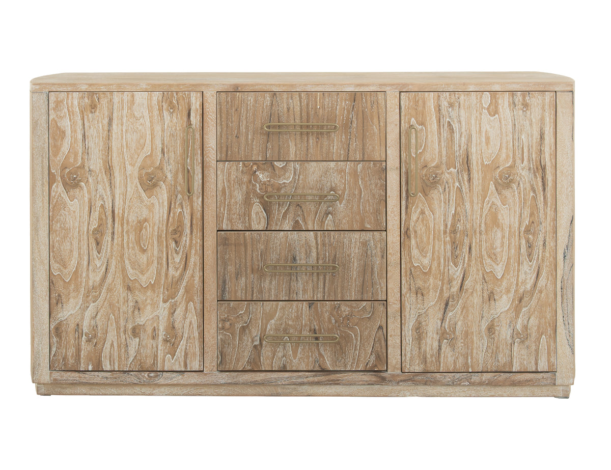 White Balam Buffet, White, 4 Drawer & 2 Door
