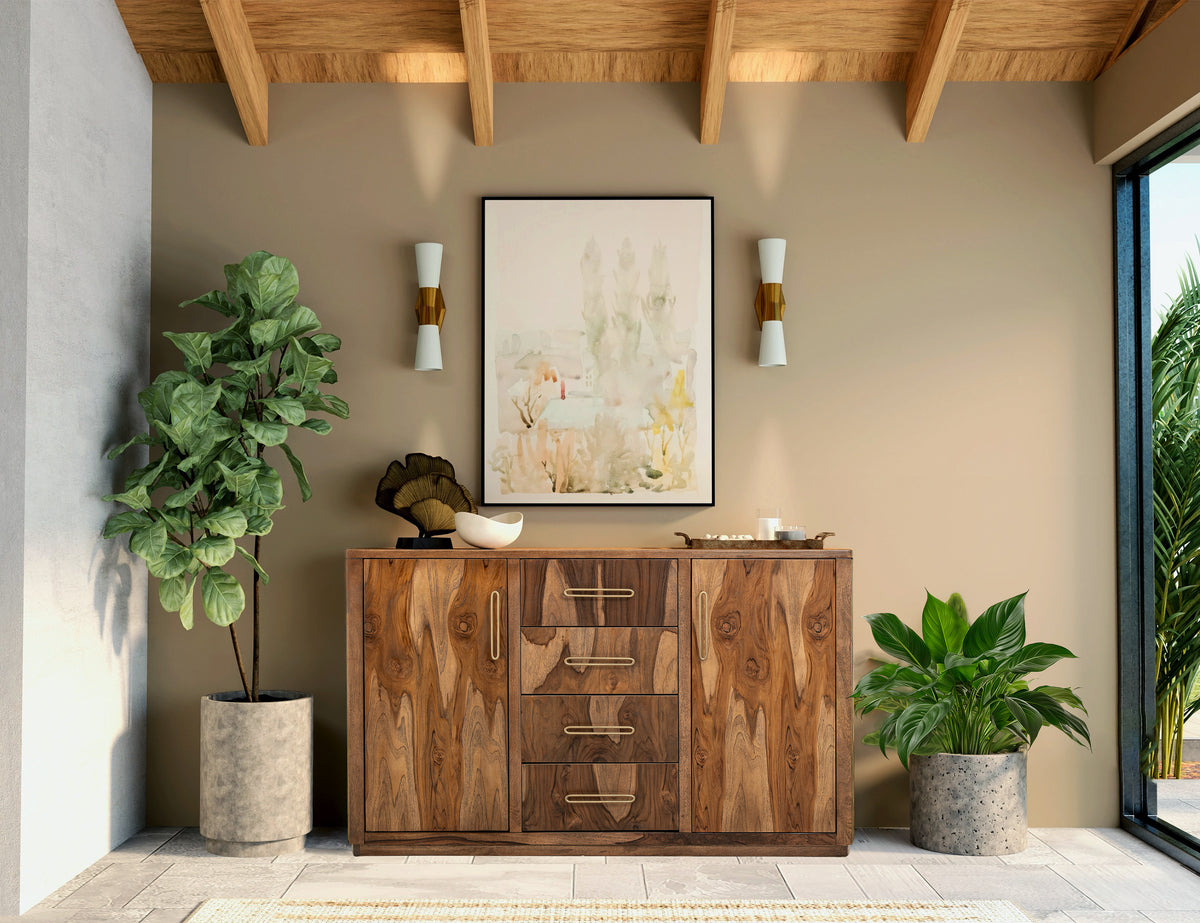 Balam Buffet, Brown, 4 Drawer & 2 Door