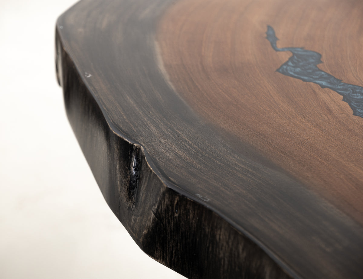 Parota Epoxy Sofa Table, Live Edge - IFD8351SFTBL
