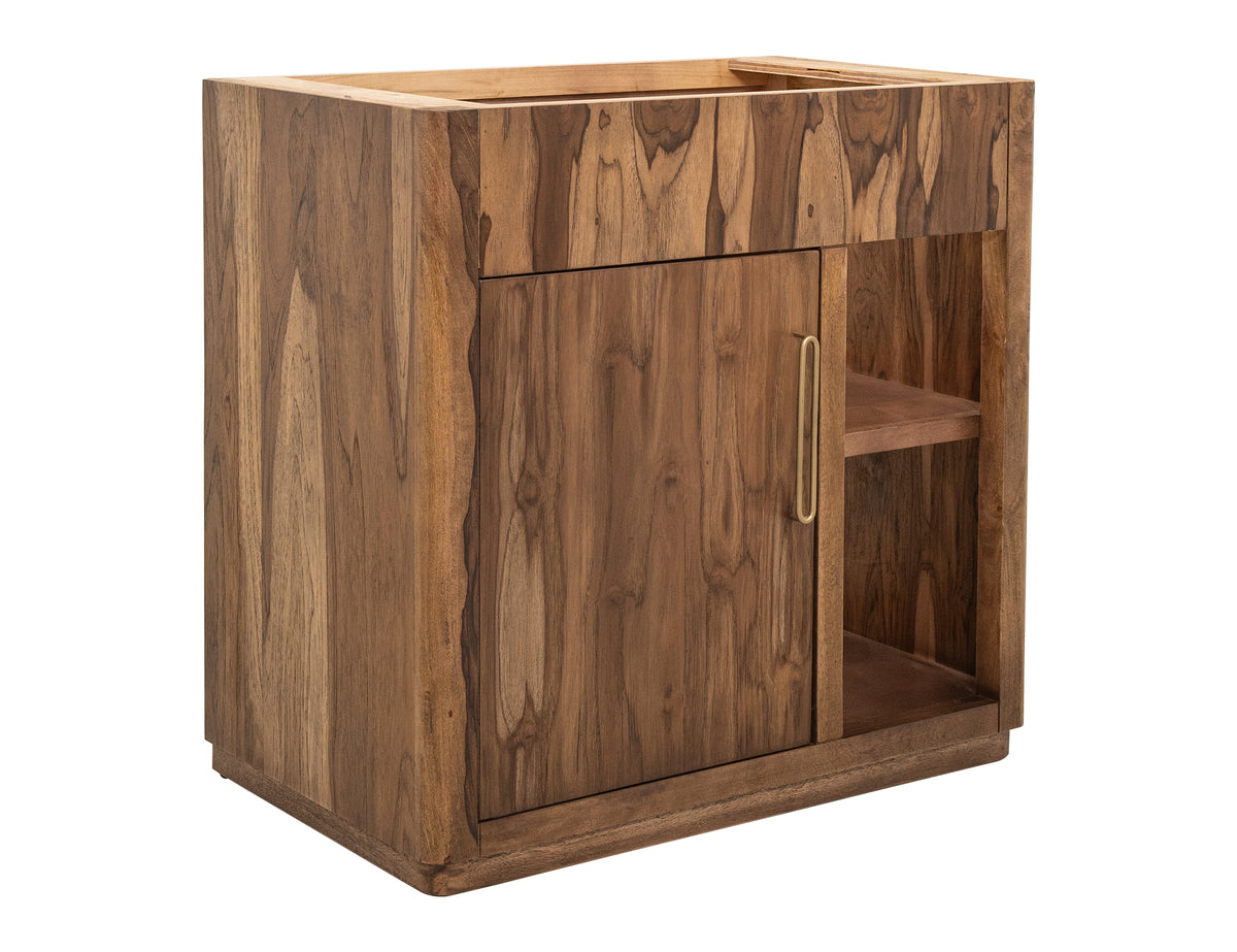 Balam Bathroom Vanity Base, Brown, 1 Door & 1 Shelf Bathroom Server Base (sink and faucets are not included)
