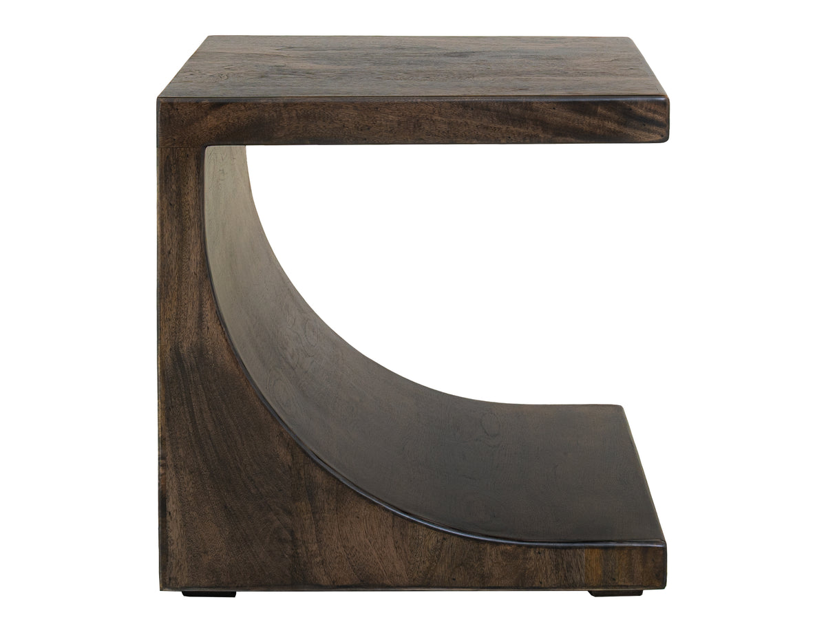 Dark Mezquite End Table, Black, Wooden