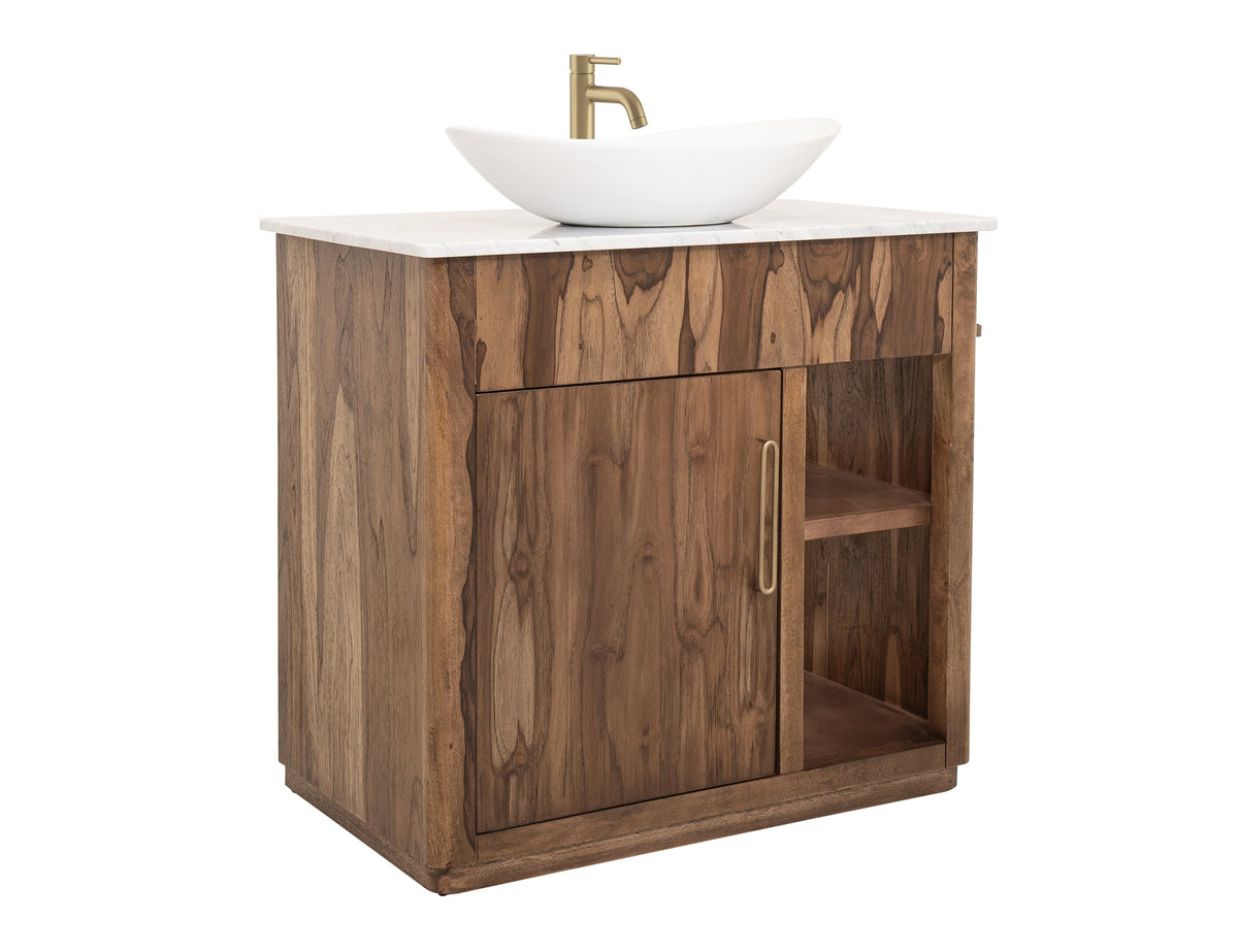 Balam Bathroom Vanity Base, Brown, 1 Door & 1 Shelf Bathroom Server Base (sink and faucets are not included)