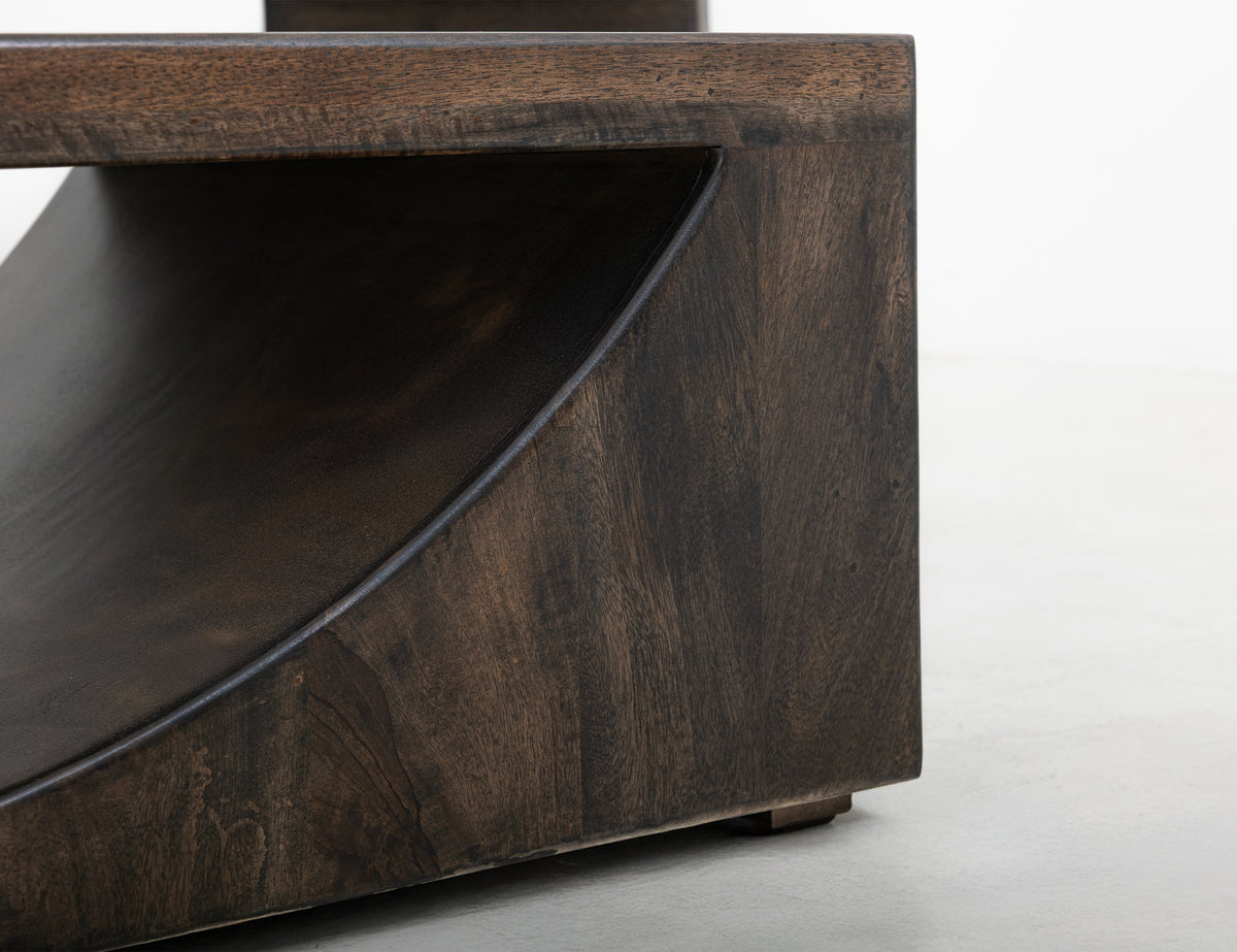 Dark Mezquite Cocktail Table, Black, Wooden
