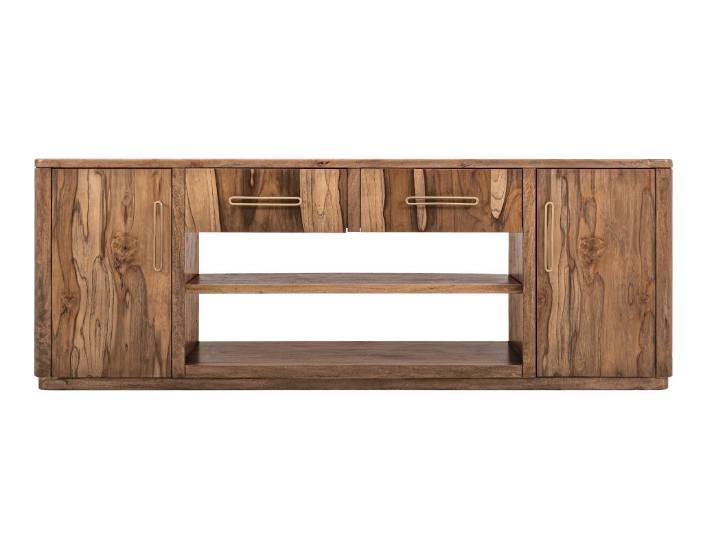 2 Drawer & 2 Door TV Stand 80" with Electric Fireplace Insert - IFD4421STNFP80