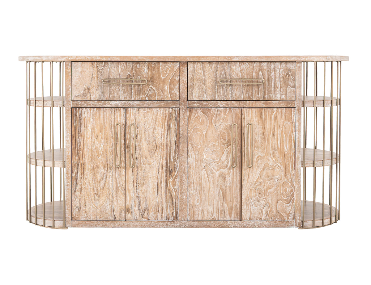 White Balam Kitchen Island, White, 2 Drawer & 4 Door, 6 Shelf