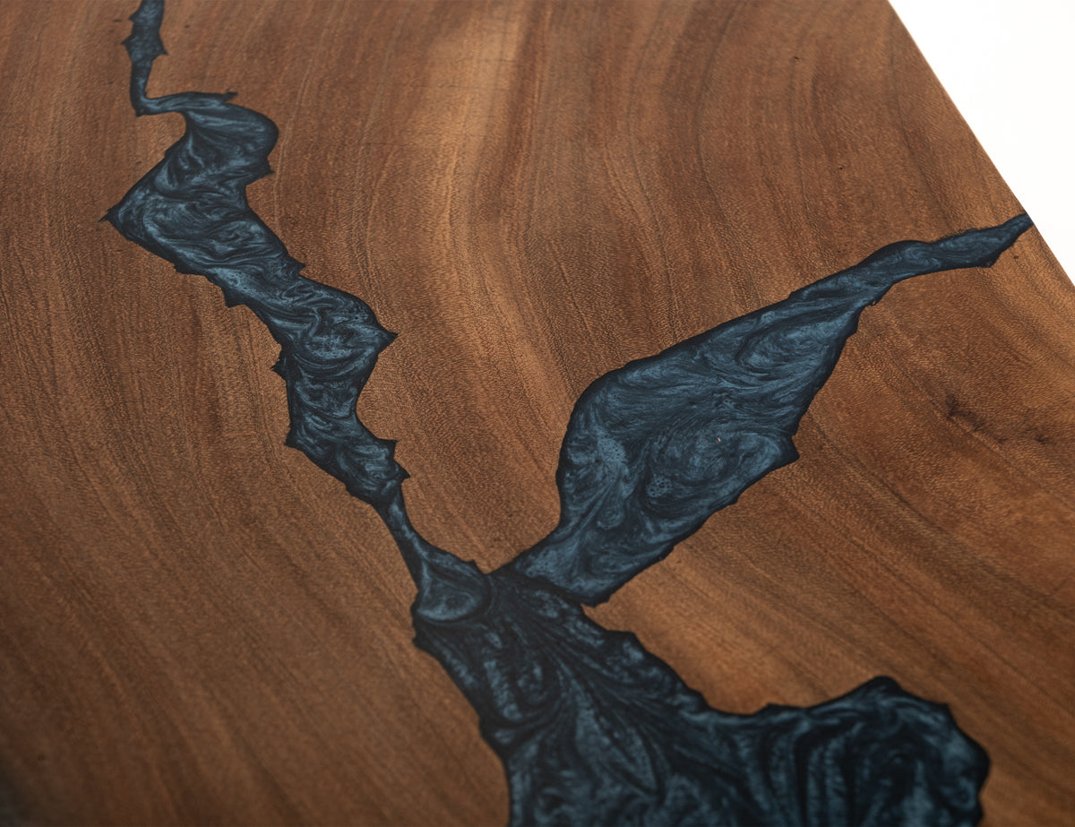 Parota Epoxy Sofa Table, Live Edge - IFD8351SFTBL