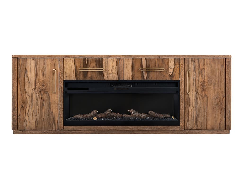 2 Drawer & 2 Door TV Stand 80" with Electric Fireplace Insert - IFD4421STNFP80