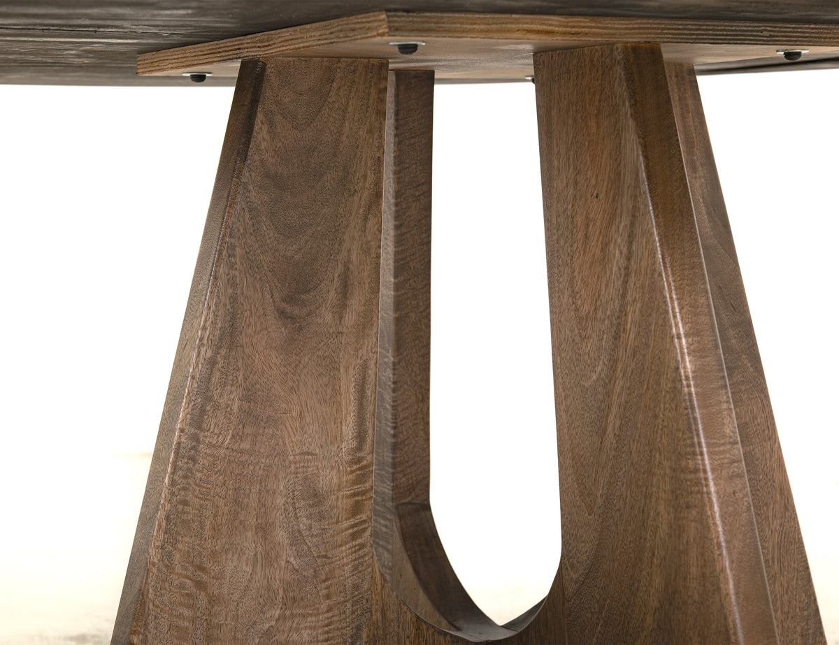 Zaphiro Round Table, Brown, Cross Table Base