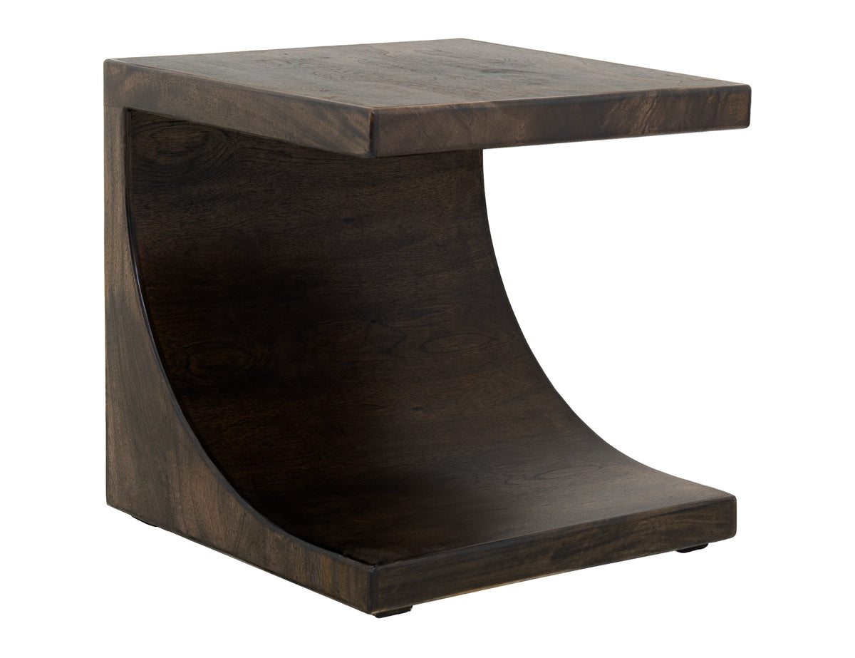Dark Mezquite End Table, Black, Wooden