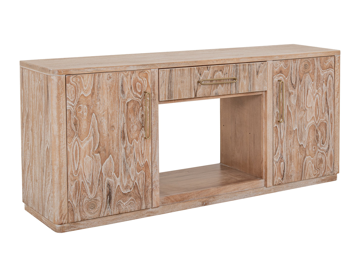 White Balam TV Stand, White, 1 Drawer & 2 Door, TV Stand for Fireplace