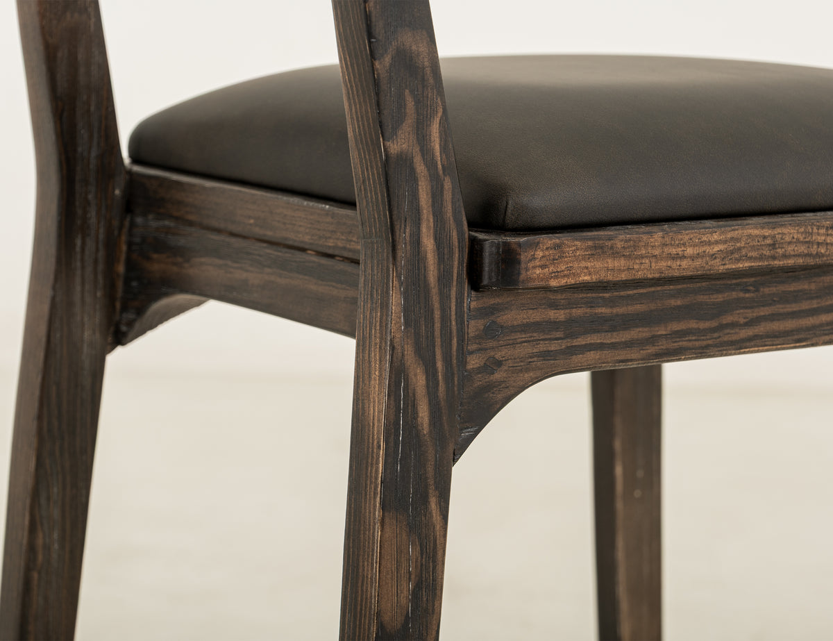Balam Upholstered Barstool, Black, 24"