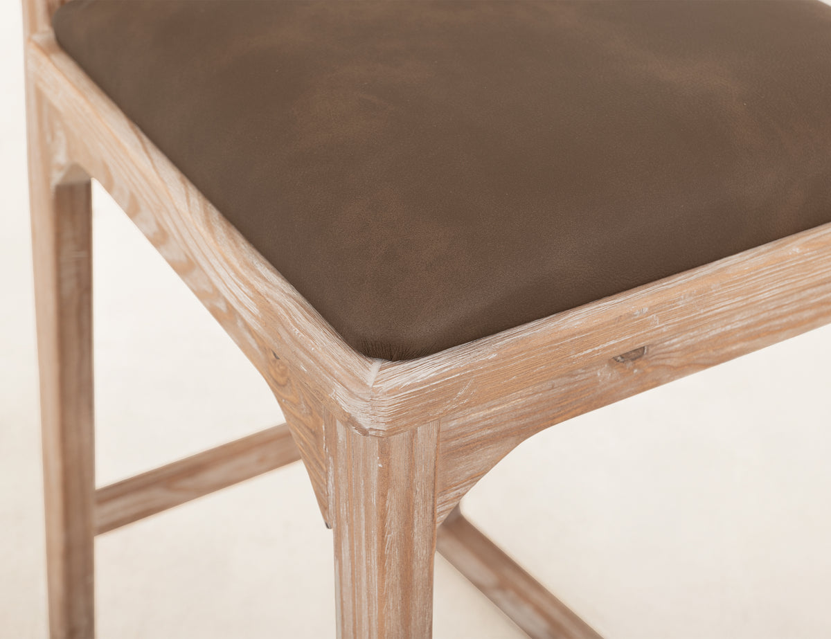 Balam Upholstered Barstool, White, 30"