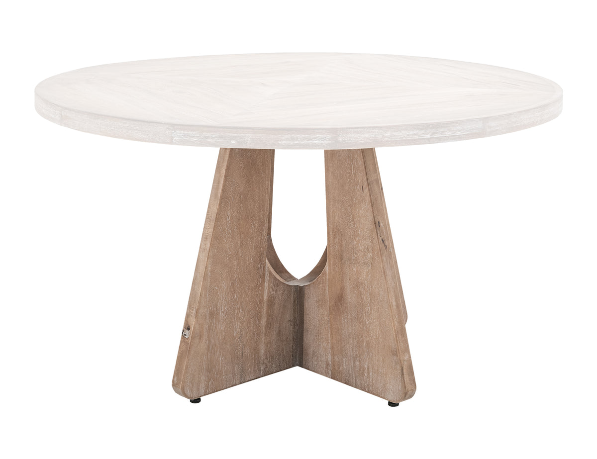 White Balam Round Table, White, Cross Table Base