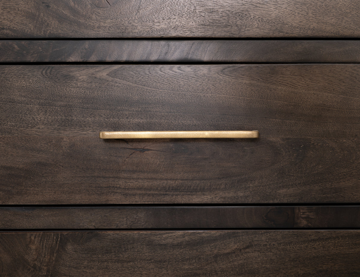 Dark Mezquite Nightstand, Black, 2 Drawer - IFD6631NTS