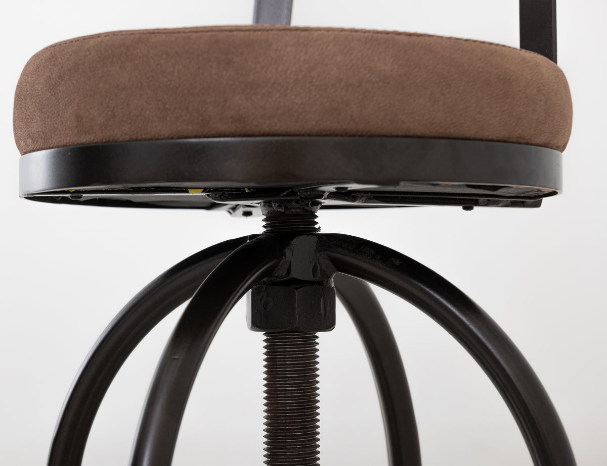 Altea Upholstered Barstool, Upholstered Adjustable 24-30" Swivel Iron Base Barstool - IUP817-BST2430-239