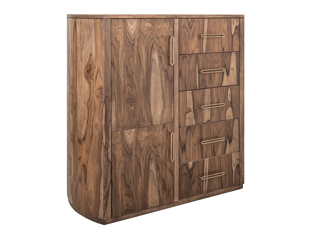 Balam Gentleman Chest, Brown, 5 Drawer & 2 Door Gentleman's Chest