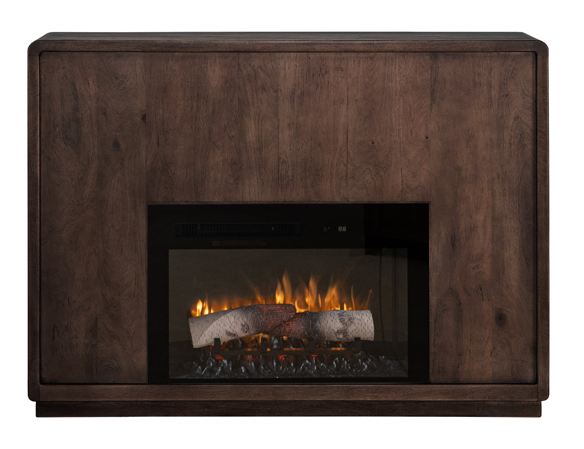 Dark Mezquite Console, Black, Fireplace