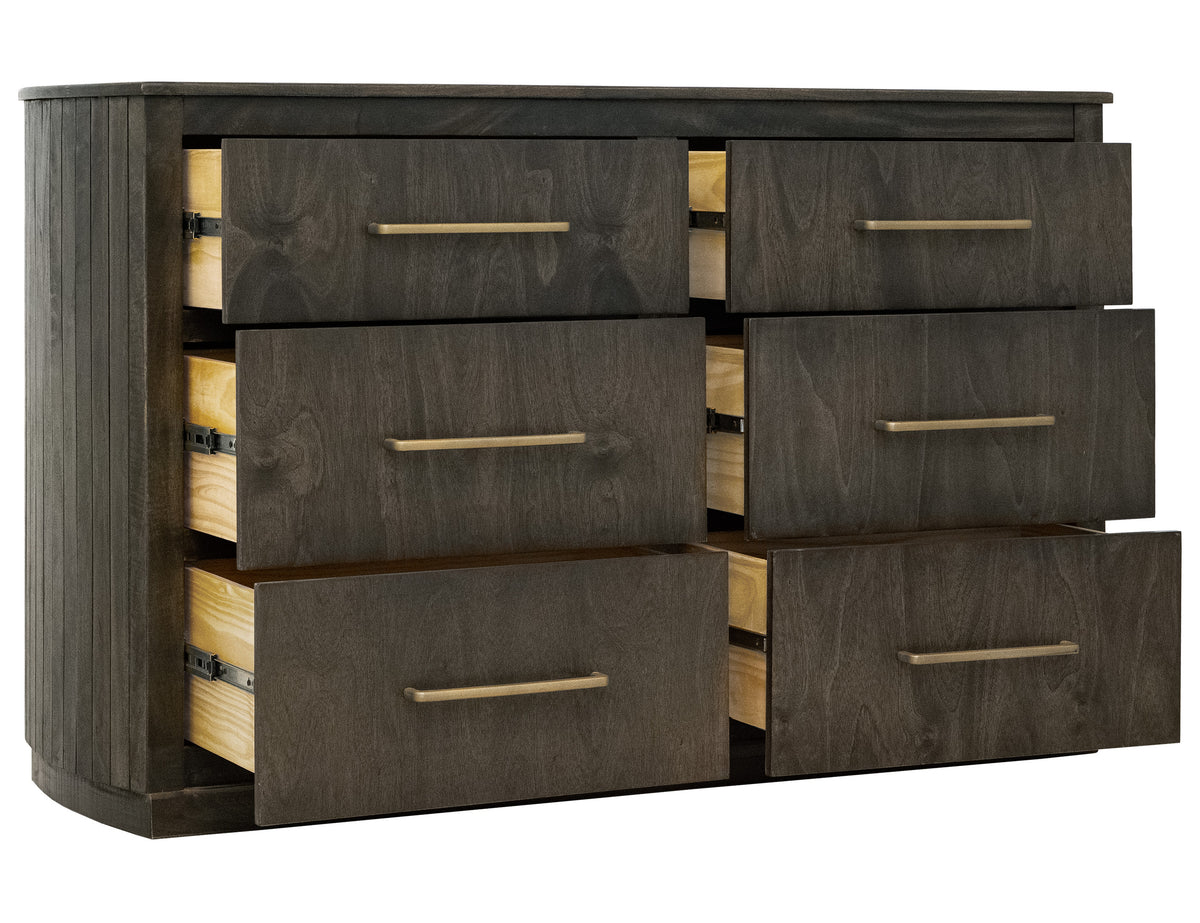 Dark Mezquite Dresser, Black, 6 Drawer - IFD6632DSR