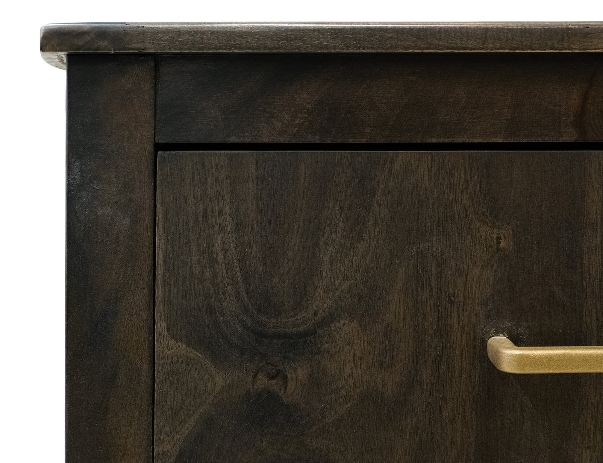 Dark Mezquite Nightstand, Black, 2 Drawer - IFD6632NTS