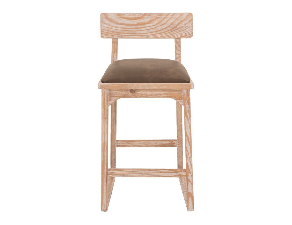 Balam Upholstered Barstool, White, 30"