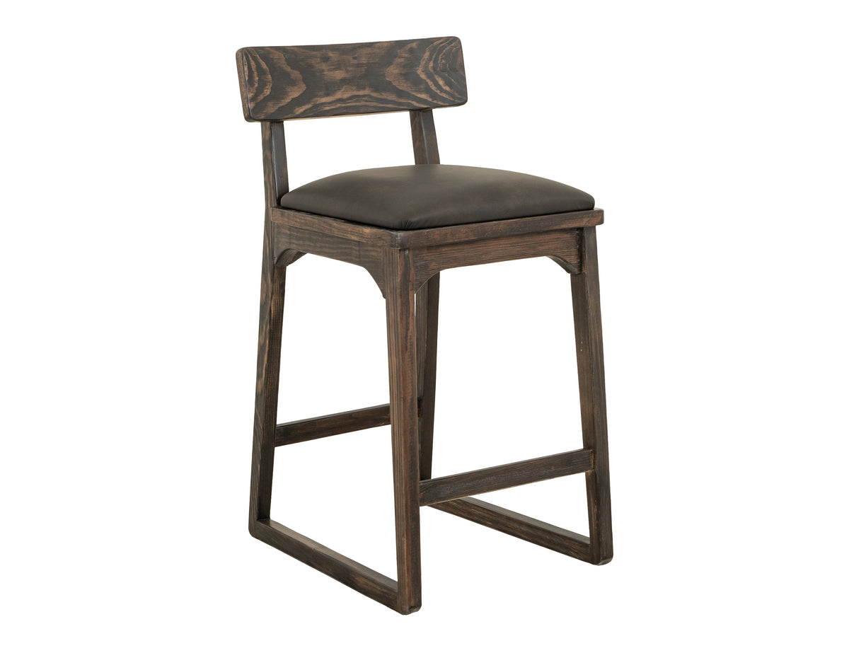 Balam Upholstered Barstool, Black, 24"