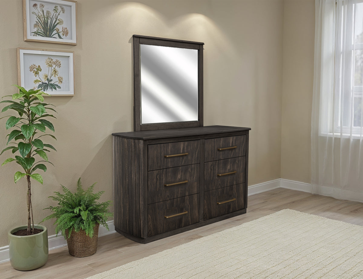 Dark Mezquite Dresser, Black, 6 Drawer - IFD6632DSR