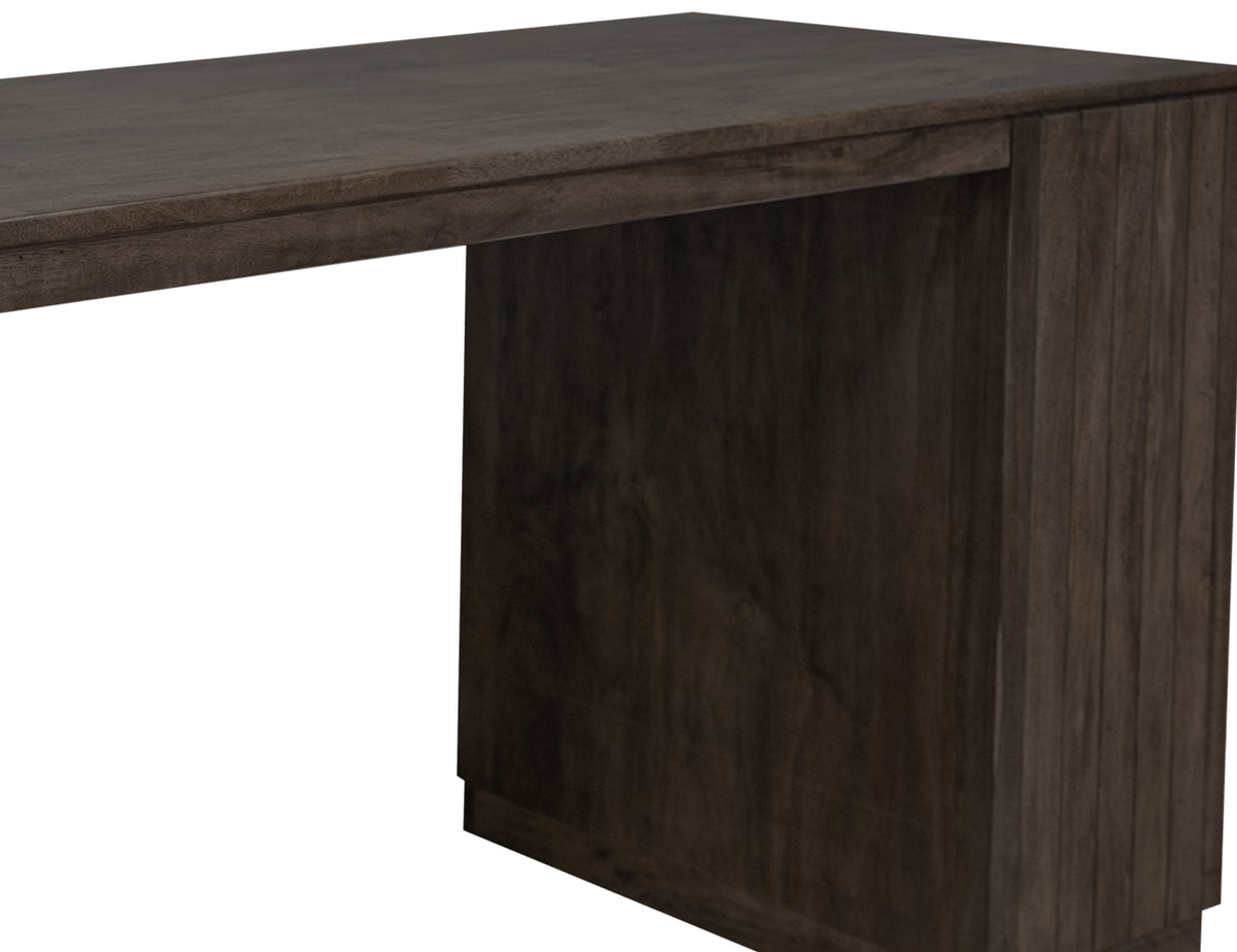 Dark Mezquite Kitchen Island, Black, 2 Drawer 4 Door