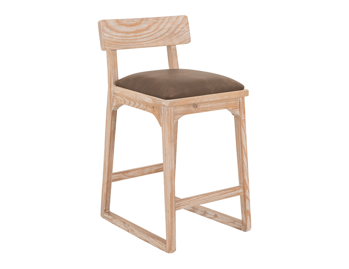 Balam Upholstered Barstool, White, 30"