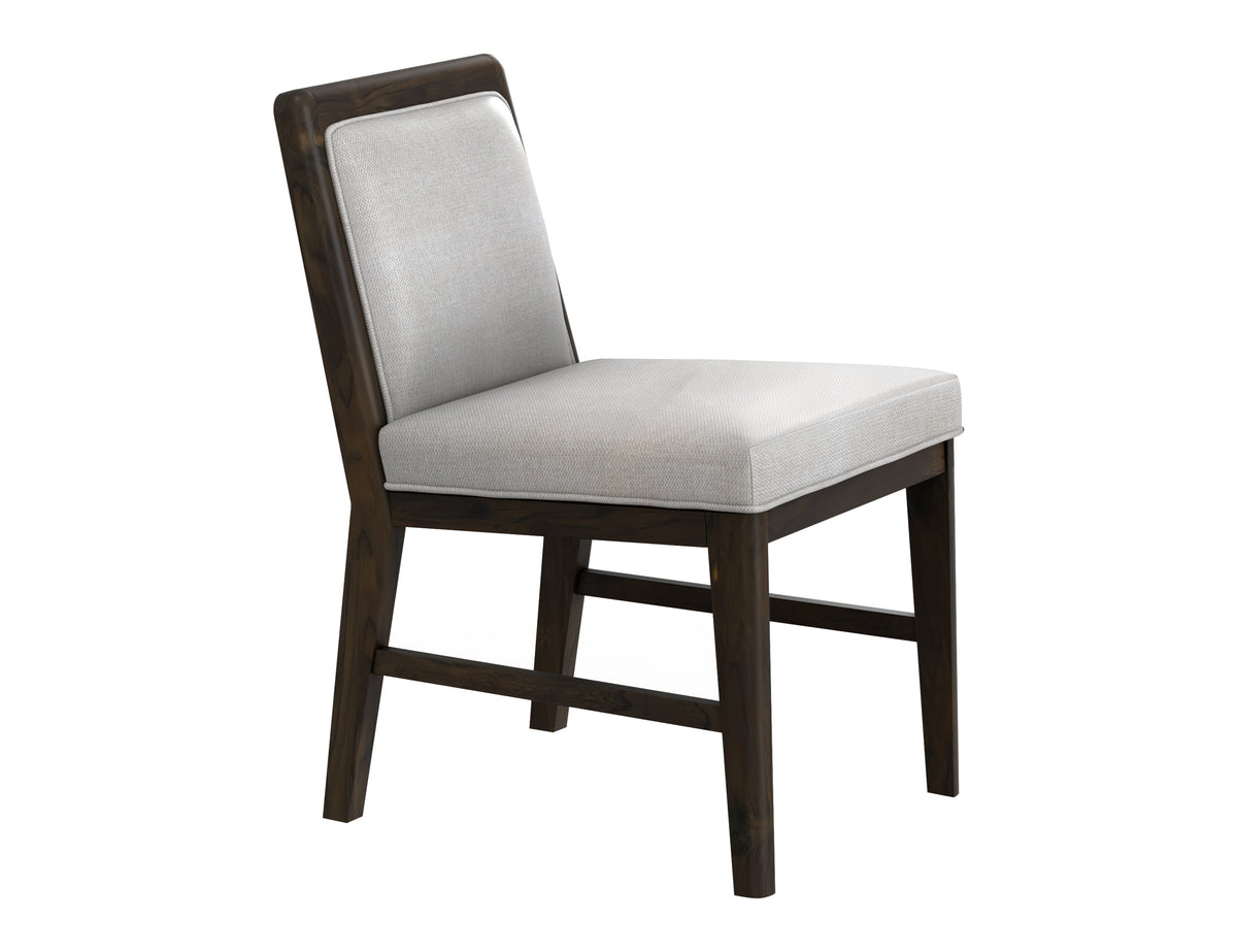 Dark Mezquite Upholstered Chair, Black, Wooden Chair - IFD6631CHU