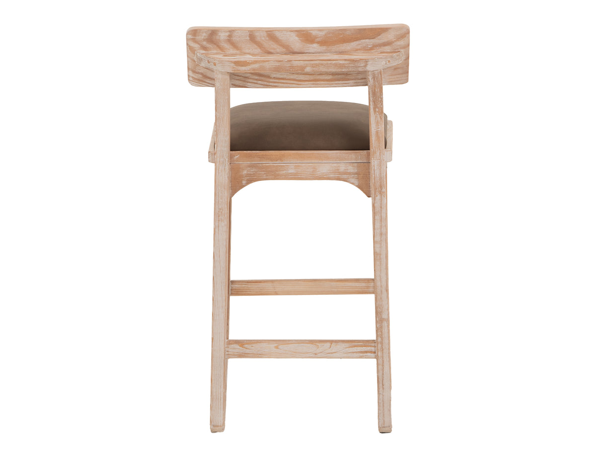 Balam Upholstered Barstool, White, 30"