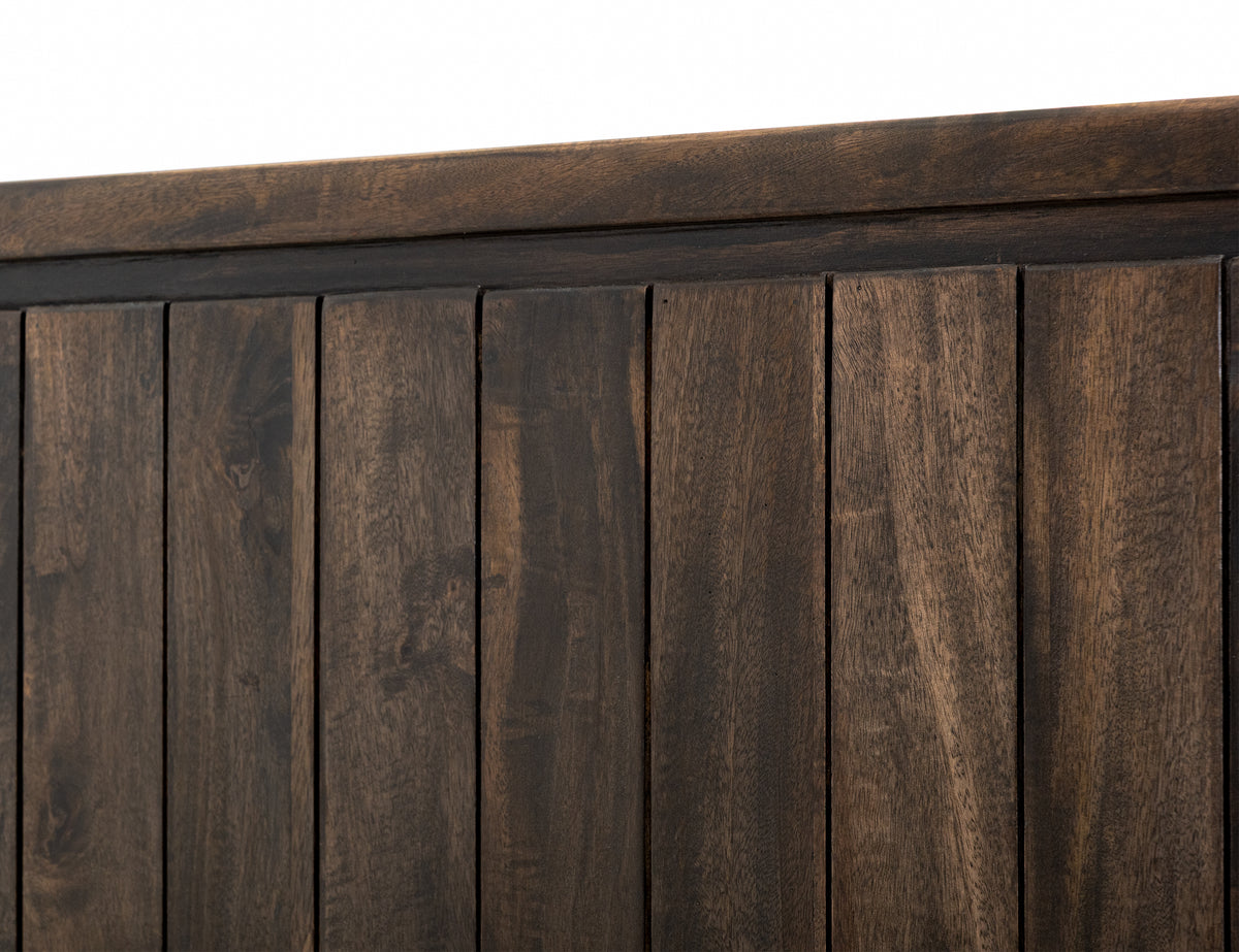 Dark Mezquite Headboard, Black, 6/6 Eastern King Platform