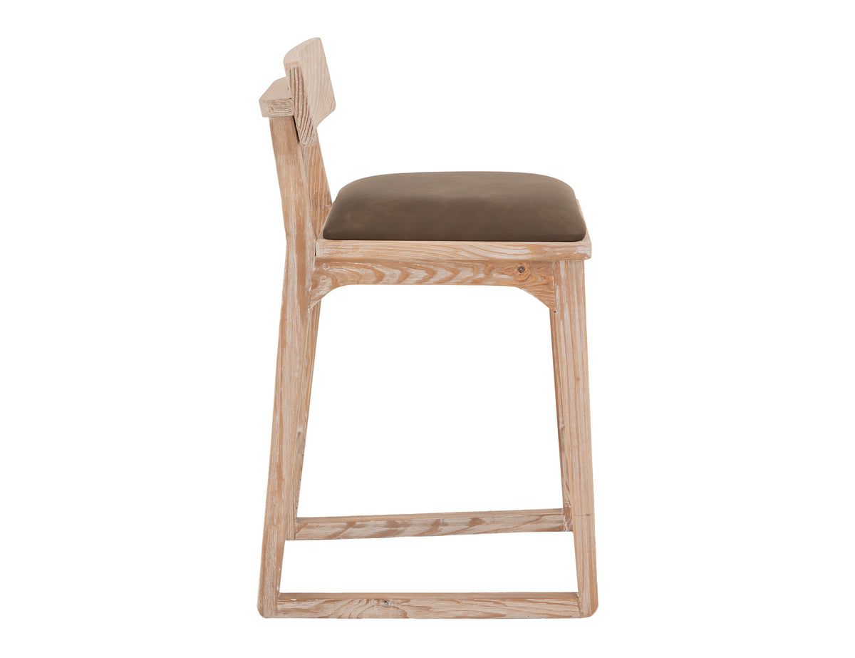 Balam Upholstered Barstool, White, 30"