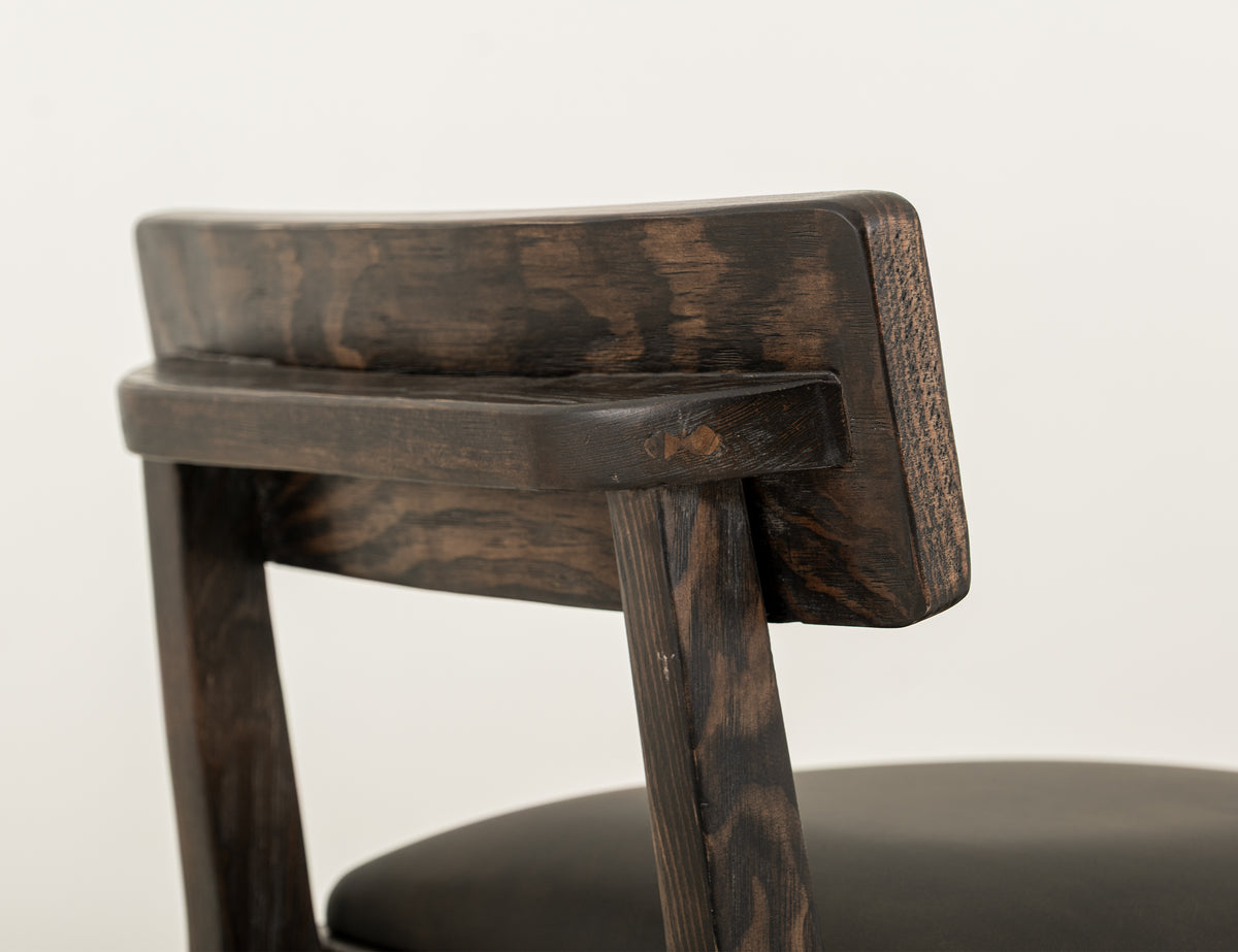 Balam Upholstered Barstool, Black, 24"