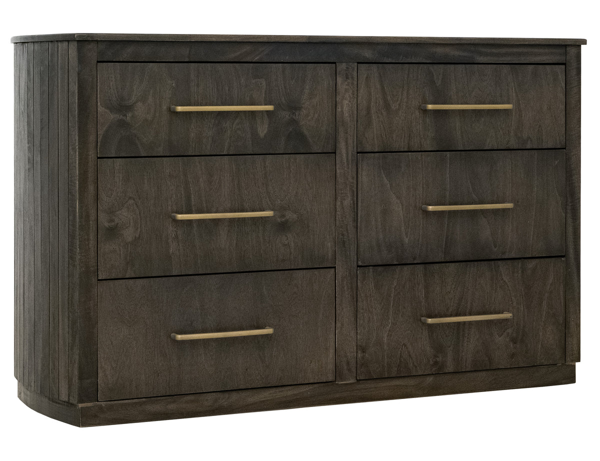 Dark Mezquite Dresser, Black, 6 Drawer - IFD6632DSR