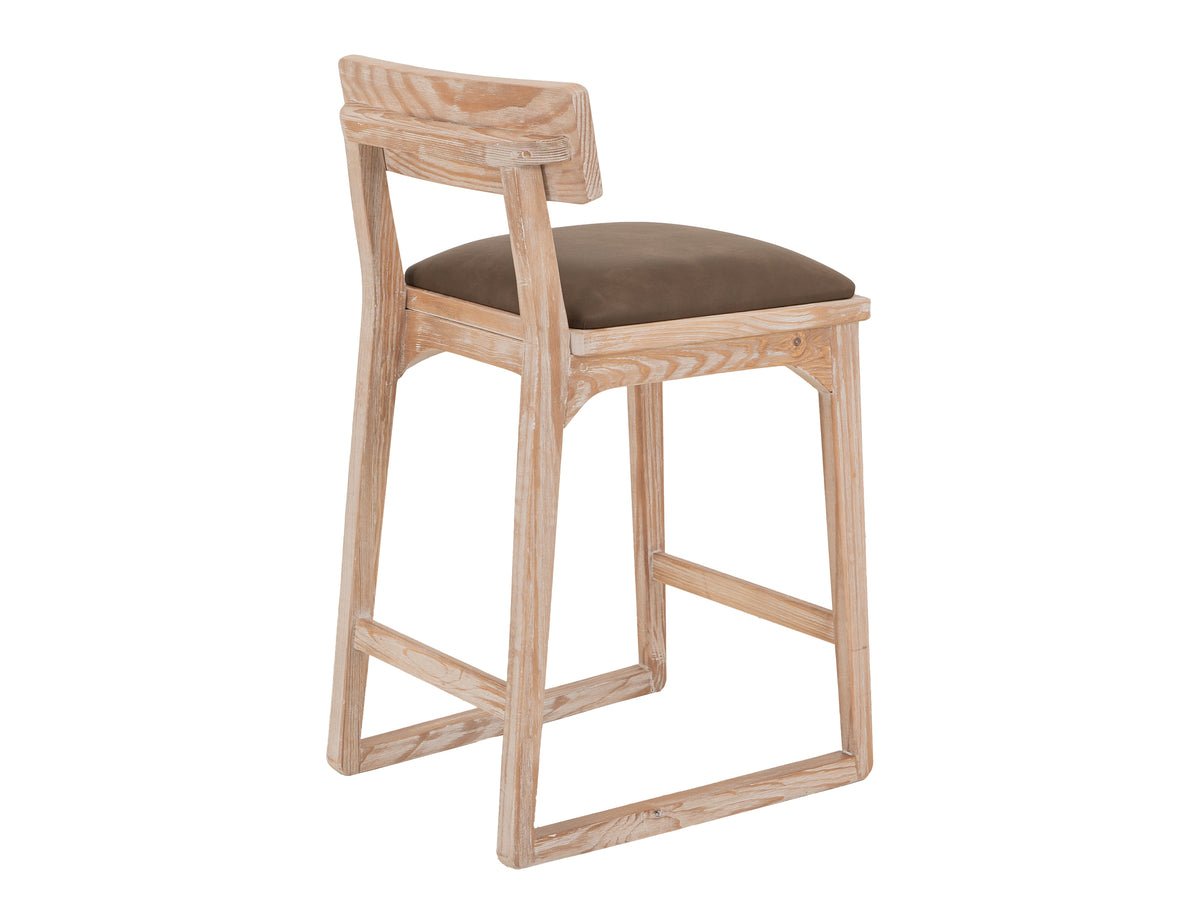 Balam Upholstered Barstool, White, 30"