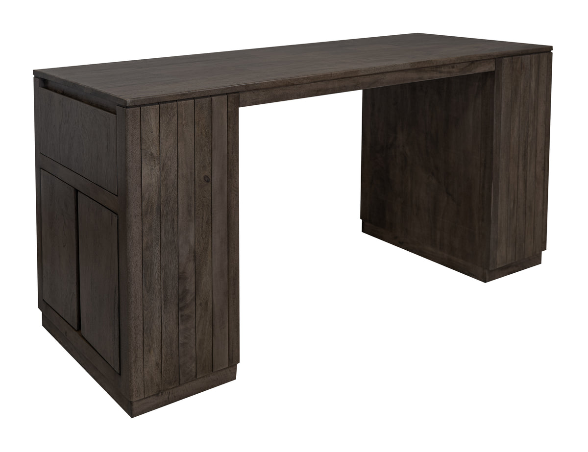 Dark Mezquite Kitchen Island, Black, 2 Drawer 4 Door