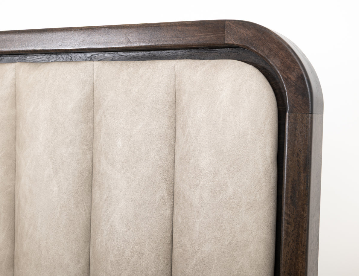 Dark Mezquite Headboard, Black, 5/0 Platform - Mango/Okume & Fabric