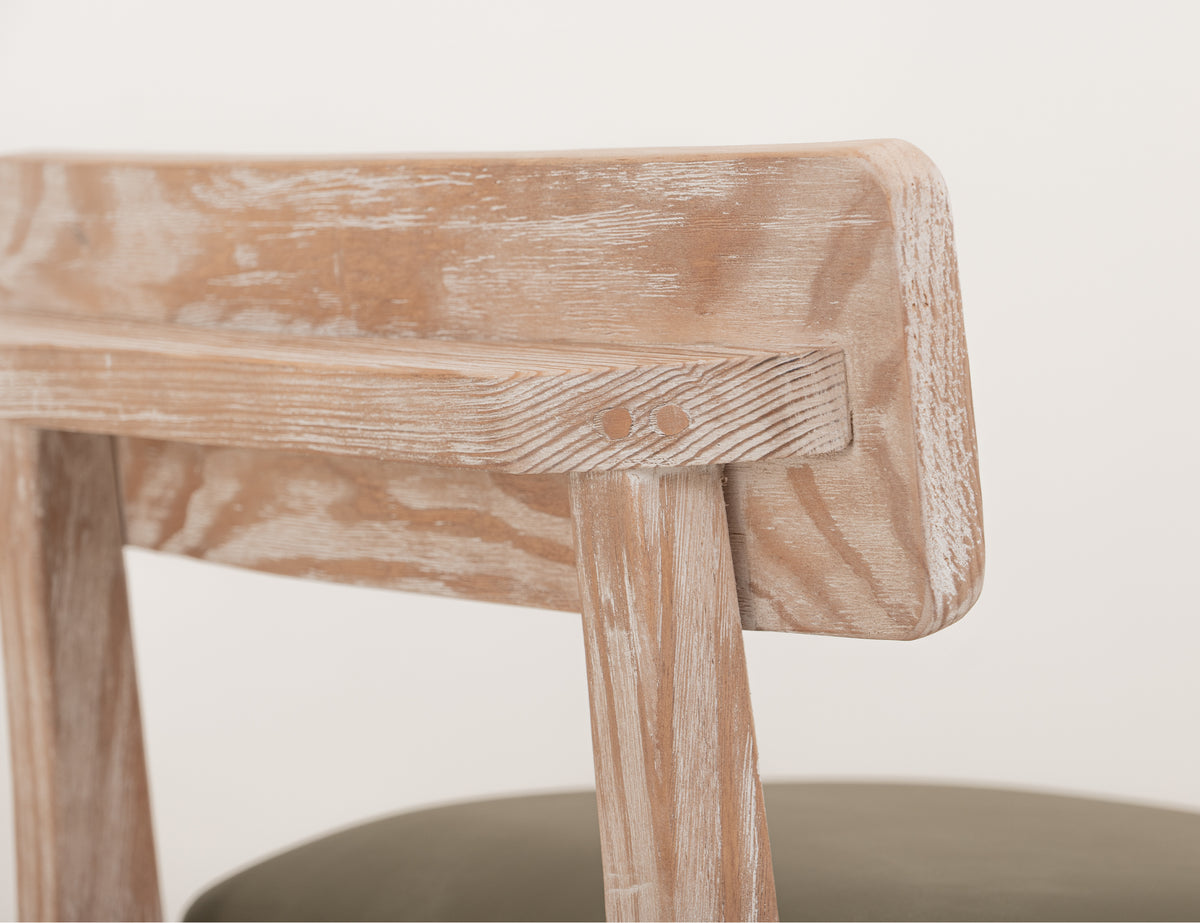 White Balam Upholstered Barstool, White, 30"