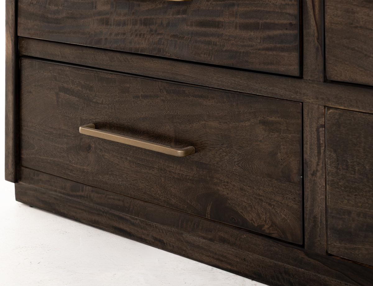 Dark Mezquite Dresser, Black, 6 Drawer - IFD6631DSR
