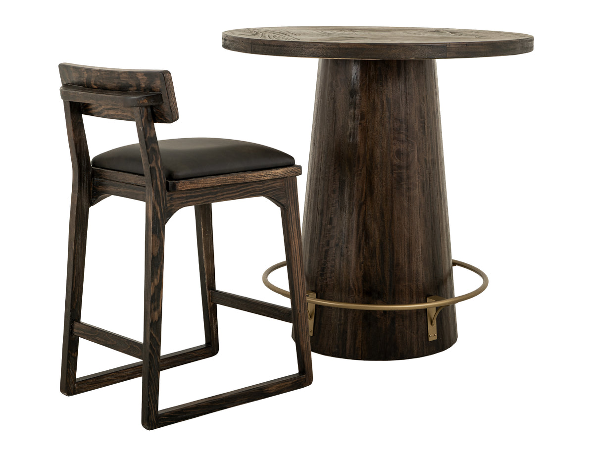 Balam Upholstered Barstool, Black, 24"