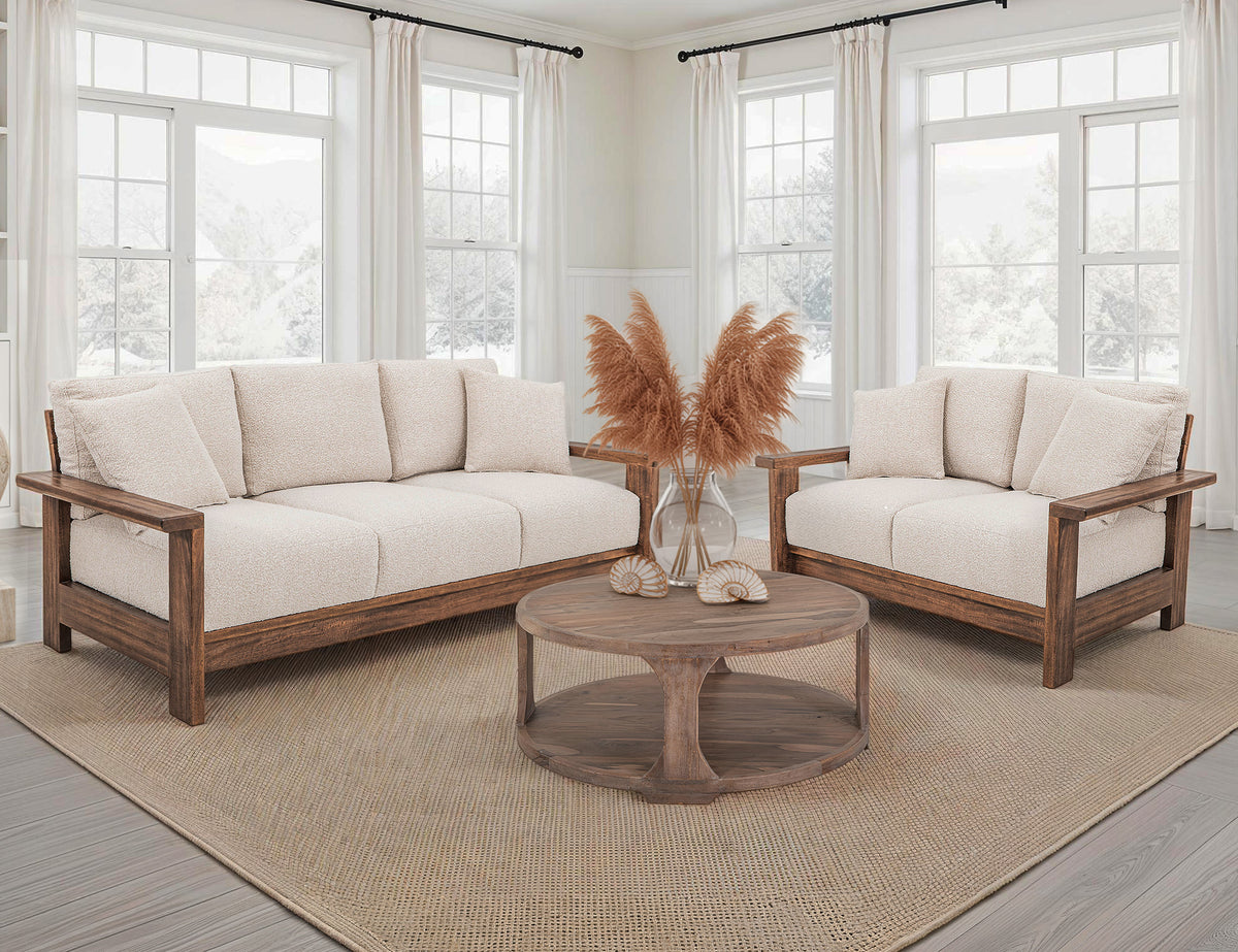 Duna Loveseat, Wooden Frame, Upolstered