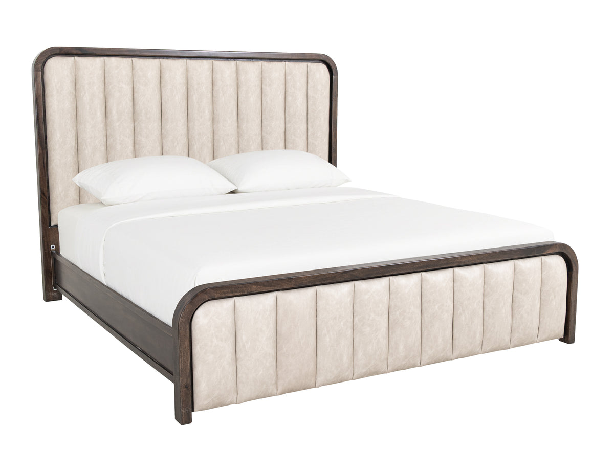 Dark Mezquite Headboard, Black, 5/0 Platform - Mango/Okume & Fabric