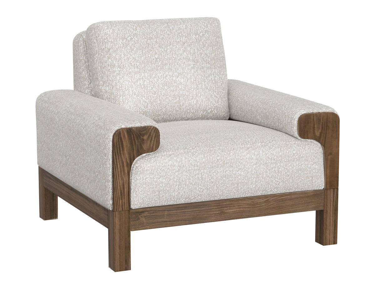 Sedona Armchair, Beige, Wooden Frame & Base - IUP966-ACH-101
