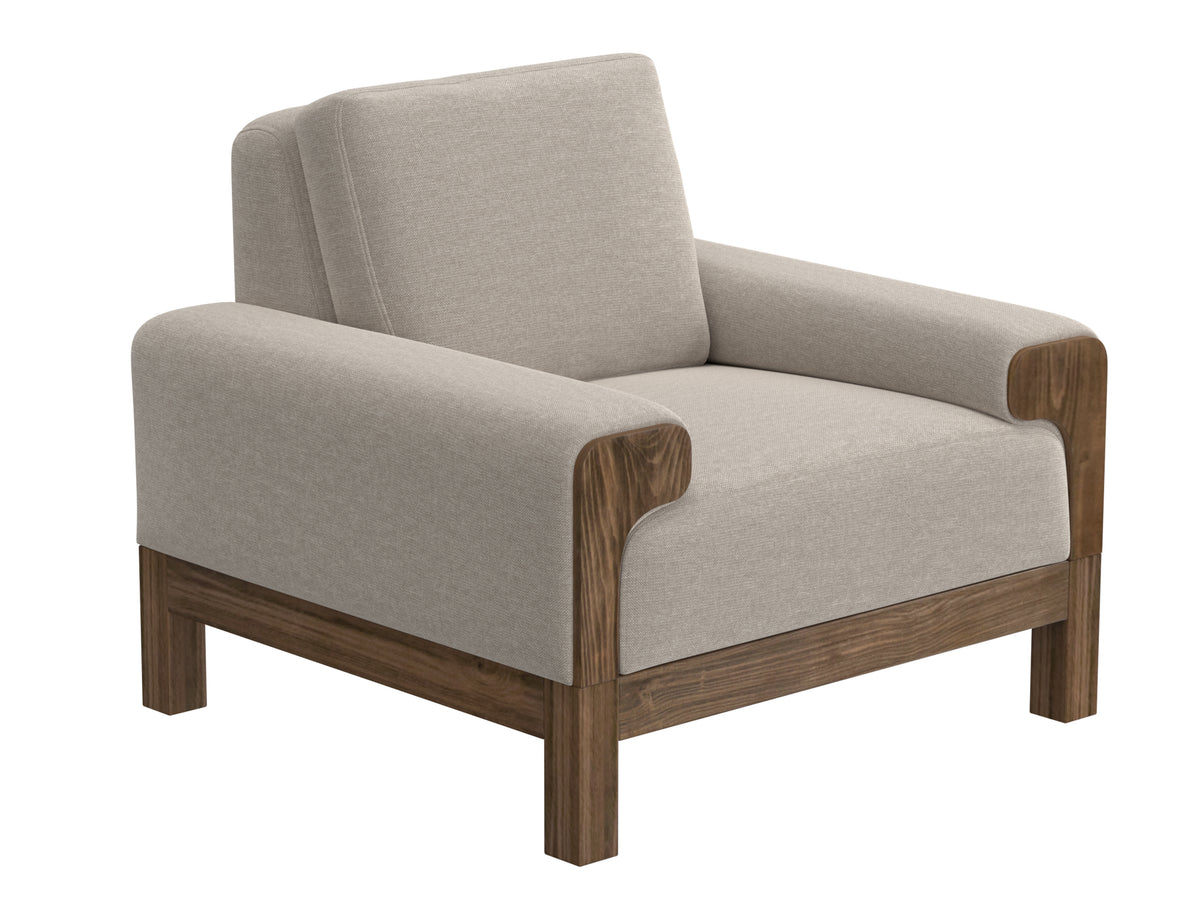 Sedona Armchair, Beige, Wooden Frame & Base - IUP966-ACH-161