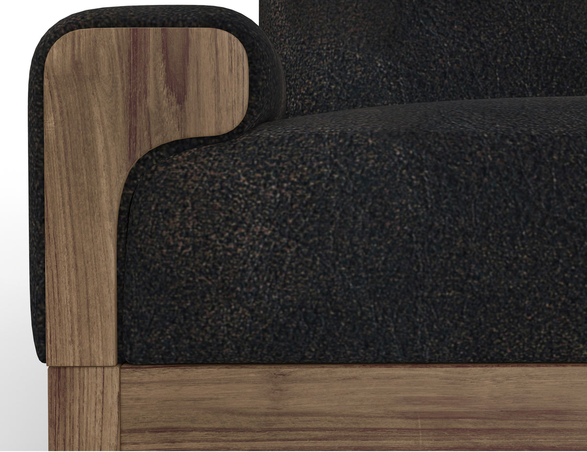 Sedona Loveseat, Black, Wooden Frame & Base