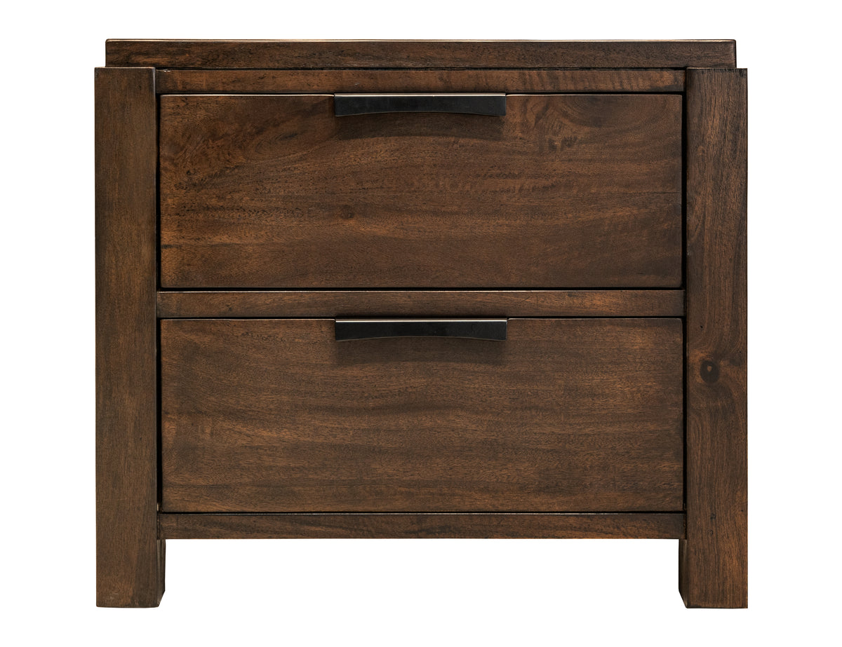Raramuri Nightstand, Black, 2 Drawer