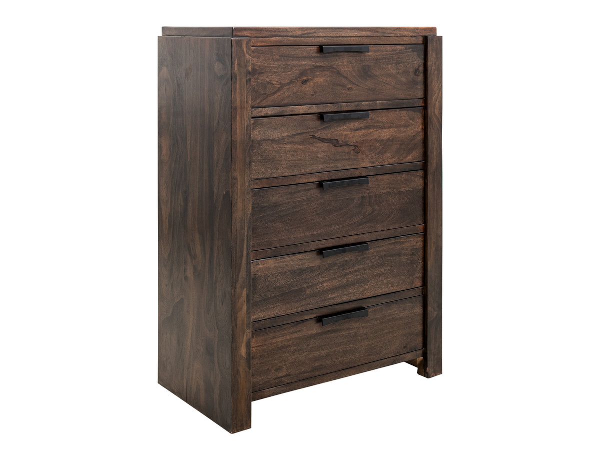 Raramuri Chest, Black, 5 Drawer