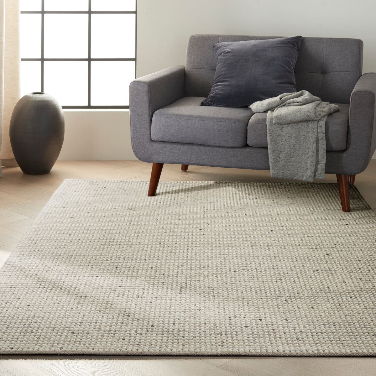 Textured Dots CK80 Silver Rug