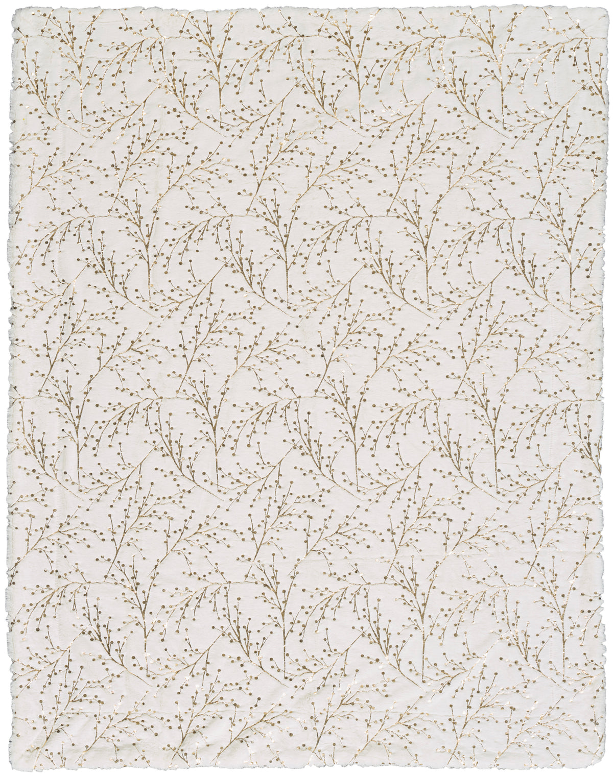 Faux Fur SN107 Ivory Gold 50" x 60" Throw Blankets